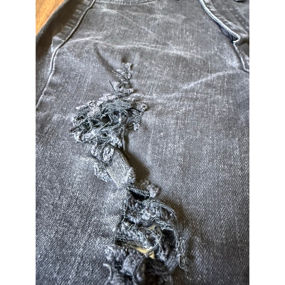Vibrant M.I.U. made in USA blk distressed ultra flared Bell bottom womens size 3 - Picture 5 of 8